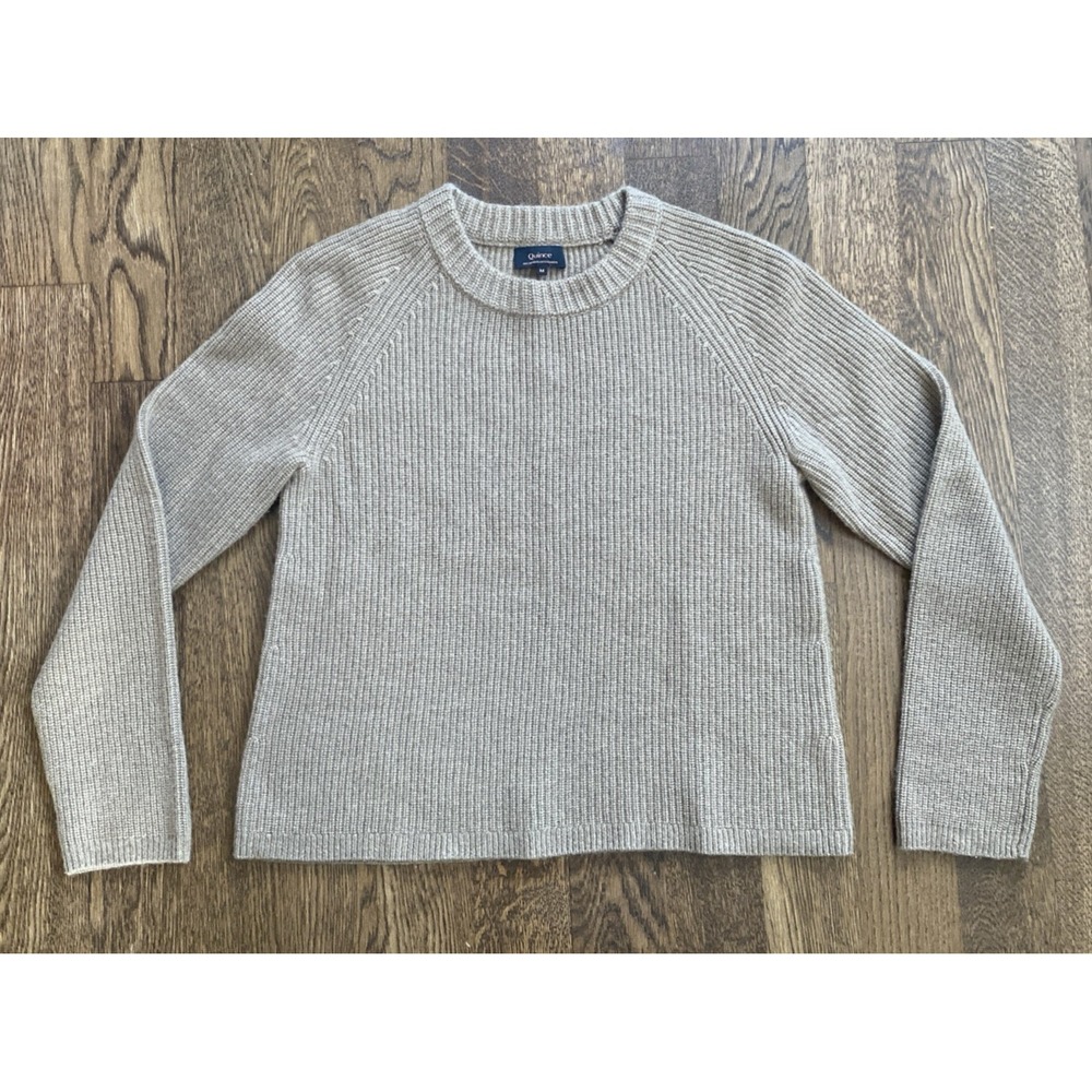 Quince 100% Mongolian Cashmere Fisherman Sweater Crew Neck Medium Teak - Picture 1 of 7